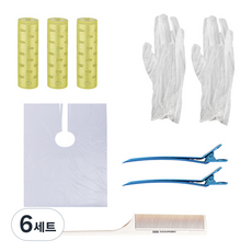 HG-50 셀프파마 시스루뱅 처피뱅 구르프 소 앞머리 파마 세트, 혼합색상, 6세트