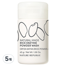 네이처리퍼블릭 내추럴 메이드 라이스 엔자임 파우더 워시, 45g, 5개