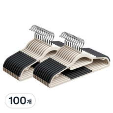 라라공방 논슬립 어깨뿔 방지 회전형 옷걸이, 100개, 블랙