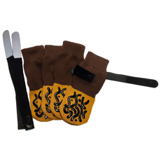 摩達客寵物 狗狗保護止滑襪, 咖啡色 + 棕色, 1套