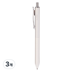 누사인 메탈 클립 젤 볼펜 0.5mm, 크림화이트, 3개