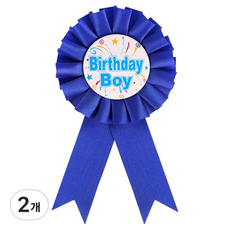파티짱 생일 뱃지 브로치, 블루, 2개