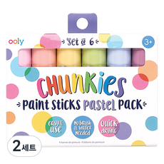 ooly 粗管粉彩顏料棒, 6色, 2套