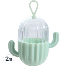 디에스 선인장 에그 퍼프 케이스, 그린, 2개