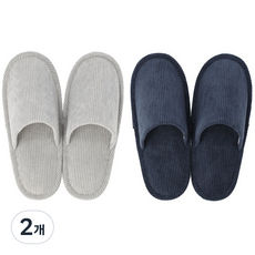 [쿠팡수입] 니토리 거실화 코듀로이 2종 세트, 네이비, 그레이, 2개