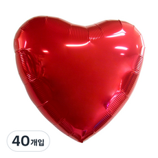 PartyPang 心形鋁箔氣球 46cm, 紅色, 40入