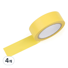 라이크존 접착 마킹 마스킹테이프 15mm x 50m, 옐로우, 4개