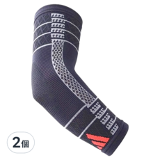 adidas 愛迪達 wucht P3高機能3D立體針織加強型彈性運動護肘, 黑色 + 灰色, 2個