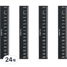 NUSIGN ABS 刻度尺 15cm, 黑色, 24個