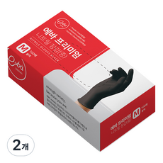 Eva 優質丁腈手套 100入, 黑色, 中(M), 2個