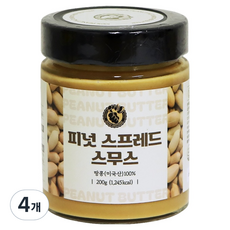 너츠브라더 땅콩버터 피넛 스프레드 스무스, 4개, 200g