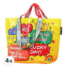 마켓감성 다회용 타포린 위빙 토트백, 토크, 4개