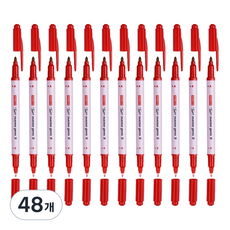DONG-A 雙頭油性筆2, 48個, 紅色