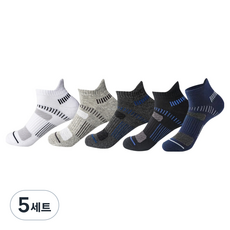 데이코지 남성용 쾌적한 발목 스포츠 양말 5켤레 세트, 혼합색상, 5세트