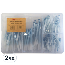 Innotool 塑膠壁虎 + 螺絲一體型敲擊壁虎 B型 8種套組, 2套