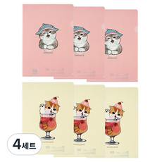 스튜디오에잇 모프샌드 L홀더 클리어 파일 아이스크림 3p + 상어 3p 세트, 혼합색상, 4세트