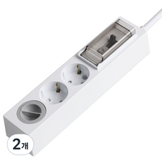 스윗홈 고용량 배선차단용 멀티탭 3구 안전커버, 1m, 화이트, 2개
