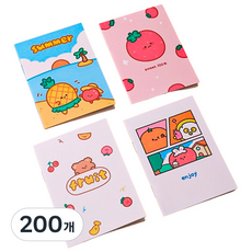 Maket Gamseong 角色迷你練習本, 隨機出貨 水果系列, 200個
