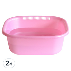 장수리빙 탄탄한 컬러 설거지통, 2개, 핑크