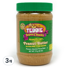 테디 땅콩버터 수퍼청키, 737g, 3개