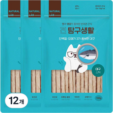 네츄럴랩 견 탐구생활 건조간식, 대구, 100g, 12개