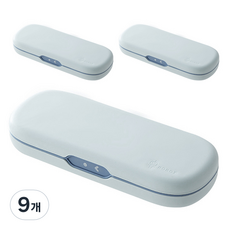 마켓감성 이모티콘 마카롱컬러 필통, 파란색, 9개