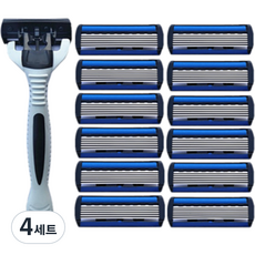 아베른 남성용 6중날 면도기 + 칼날 12p 세트, 4세트