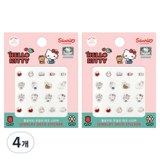 三麗鷗 Hello Kitty 珠寶裝飾美甲貼紙, 紅色, 4個