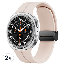NUART Galaxy Watch 相容錶帶 磁吸D型扣矽膠錶帶, 2個, 星光色