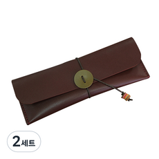 더보테가 핸드메이드 가죽 필통 + 펜슬캡 세트 각인 무, A급비비지 바이올렛, 2세트