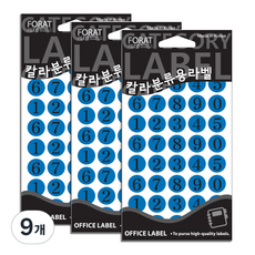 Petit 彩色分類用標籤 數字 1~0 索引貼紙 20-412B, 9個