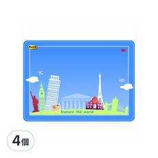 3M Post-it 利貼可再貼備忘板 中型 558M-D #7100095702, 旅行系列, 1片, 4個