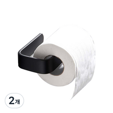 mootagonglivingmarket 飯店式免鑽孔毛巾架 16.6cm + 免釘膠, 黑色, 2個