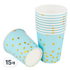 五彩紙屑派對杯 藍色 240ml, 10入, 15個