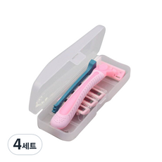 라젠다 여성용 면도기 날포함 핑크 + 청소솔 랜덤발송 세트, 4세트