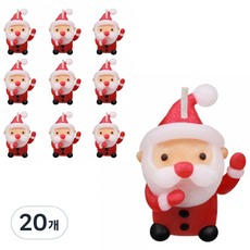 이야코 깜찍나라 산타 양초, 혼합색상, 20개