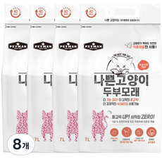 와루이네코 나쁜고양이 두부모래 복숭아향, 8개, 7L