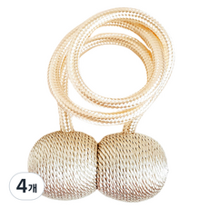 민스리빙 자석 커튼 타이백 볼 3 x 45 cm, 베이지, 4개 베이지, 4개