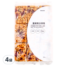 HOLA 和樂家居 黑糖沙琪瑪 蔓越莓堅果 9入, 360g, 4袋