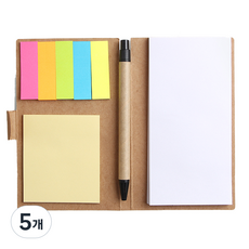 Tree Artville 方形原子筆便條紙筆記本 9 x 15 cm, 混合色, 5個
