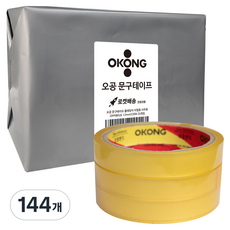 오공 중포장 문구 물레방아 리필용 사무용 OPP테이프 12mm x 20m, 투명, 144개