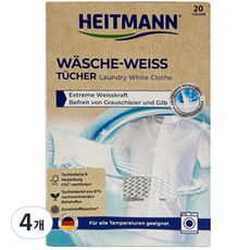 HEITMANN 海特曼 白色衣物專用護色片, 20片, 4盒