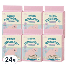 블루펫 응고형 두부 고양이모래, 8L, 24개, 무향