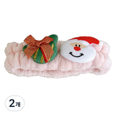 블랙트리 크리스마스 포인트 세안 헤어밴드, 2개, 라이트핑크