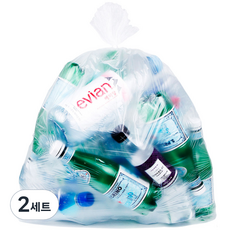 담다비닐 쓰레기 비닐봉투 투명 100p, 40L, 2개
