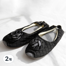 花朵貼片隱形襪, 黑色