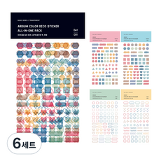 ARDIUM 彩色裝飾貼紙多合一組, 圖形001 + 圖形002 + 邊框001 + 邊框002, 6套