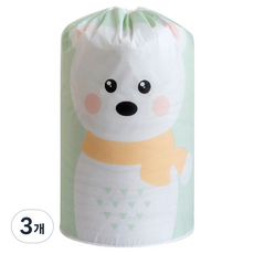 위드윈 PEVA 옷 의류 이불 보관주머니, 그린 베어, 3개