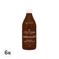 LITTLE ISLAND 壽滿趣 紐西蘭小島有機巧克力植物奶, 紐西蘭原瓶進口, 有機認證, 無乳製品全素可, 1L, 6瓶