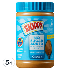 스키피 대상 노슈거에디드 땅콩버터잼 크리미, 454g, 5개